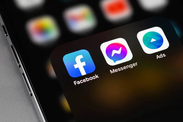Facebook Messenger Facebook Ads Icon Apps Screen Smartphone Iphone Facebook — Fotografia de Stock