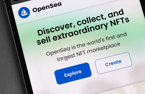 Opensea Largest Nft Marketplace Non Fungible Tokens Unique Tokens Digital — Stockfoto