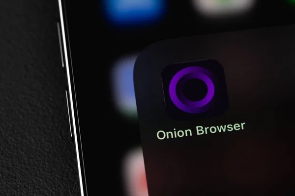 Onion Browser Mobile App Screen Smartphone Iphone Tor Project Provides — Foto de Stock