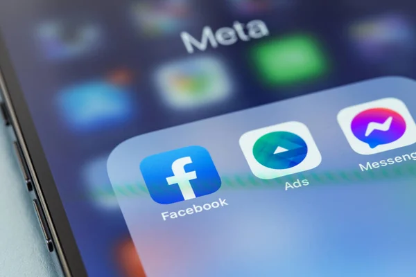 Meta Facebook Messenger Ads Mobile Apps Screen Smartphone Meta Platforms — Fotografia de Stock