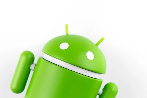 Google Android Figure Macro White Background Google Android Operating System — 图库照片