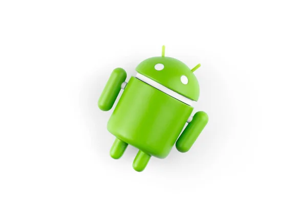 Фігура Google Android Білому Тлі Top View Closeup Google Android — стокове фото