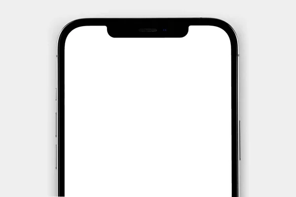 Mockup Smartphone Iphone Blank White Empty Screen Closeup White Background — 图库照片