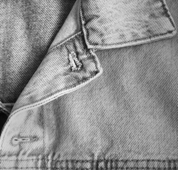 Detail Der Jeansbekleidung Als Textur Jeansjacke Kragen — Stockfoto