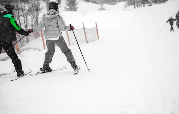 Skieurs Sur Piste Ski — Photo