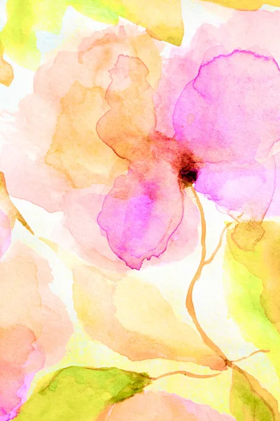 Watercolor Flower Painting Floral Background Watercolor Floral Background Greeting Card —  Fotos de Stock