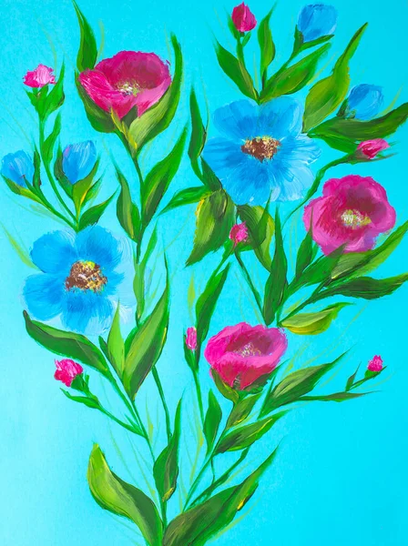 Oljemålning Impressionism Stil Blomma Målning Fortfarande Måla Duk Konstnär Målning — Stockfoto