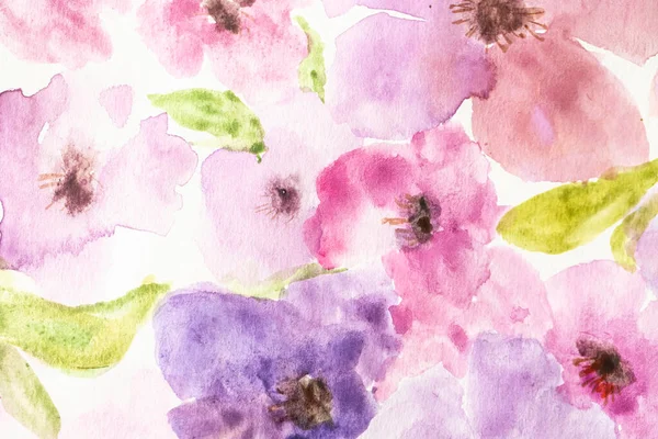 Watercolor Flower Painting Floral Background Watercolor Floral Background Greeting Card — 스톡 사진