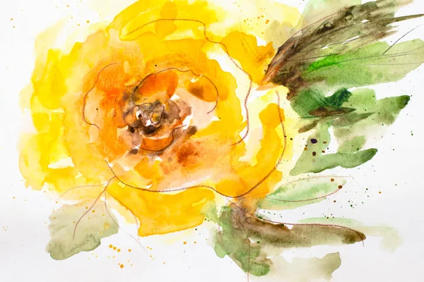 Abstract Painting Bright Flowers Original Handmade Watercolor Painting Impressionism Style — Zdjęcie stockowe