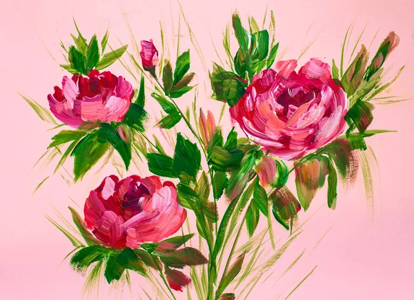 Pintura Óleo Estilo Impresionista Pintura Flores Lienzo Todavía Pintura Pintura — Foto de Stock