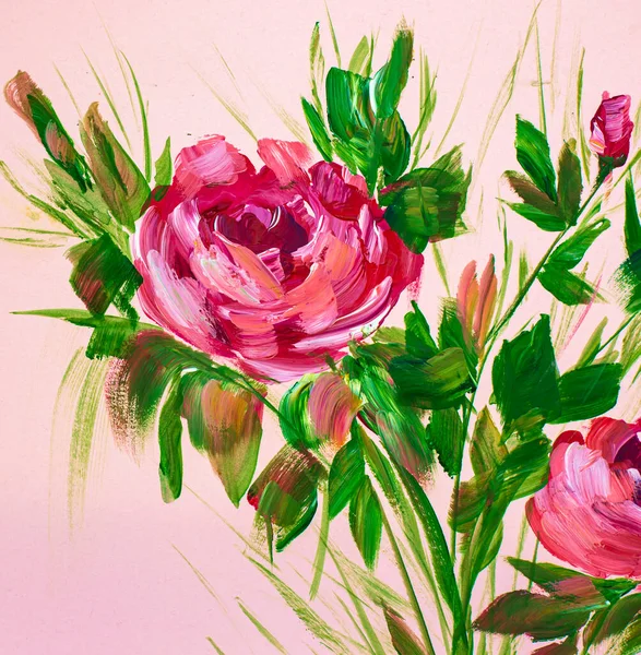 Oil Painting Impressionism Style Flower Painting Still Painting Canvas Artist — 스톡 사진