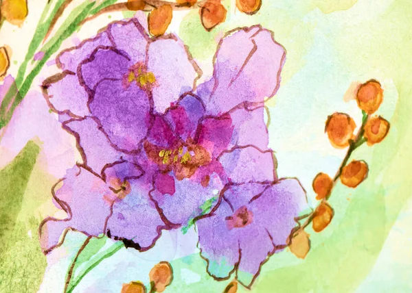 Akvarel Květiny Květinové Pozadí Akvarel Květinové Pozadí Pozdrav Vzor Pozvánky — Stock fotografie