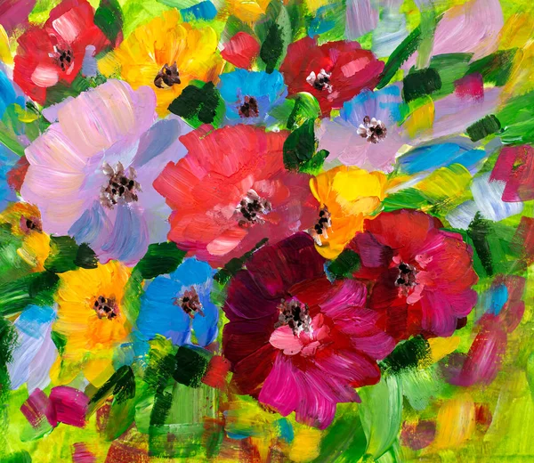 Oil Painting Impressionism Style Flower Painting Still Painting Canvas Artist —  Fotos de Stock