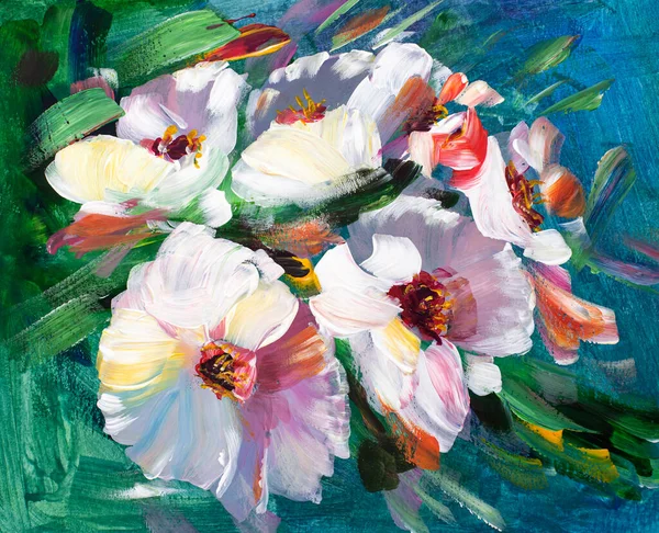 Oil Painting Impressionism Style Flower Painting Still Painting Canvas Artist — Foto de Stock