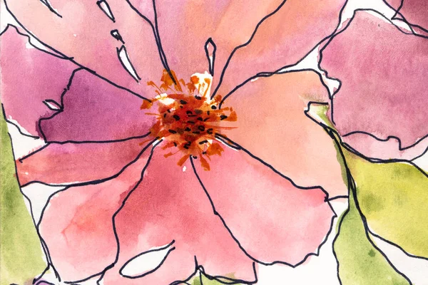 Suluboya soyutlama parlak daireler ve spiraller. Renkli çizgiler. Sanatsal arka plan. Kartpostal. Orijinal soyut sanat çizimi.