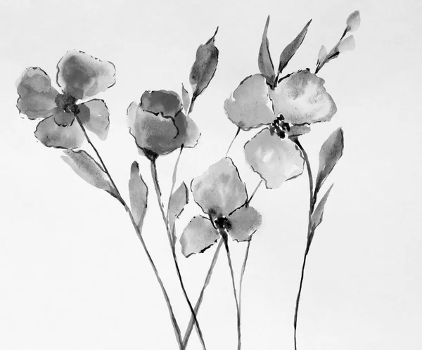 Akvarel Květinové Pozadí Akvarelové Kytice Narozeninové Přání Jemný Květinový Vzor — Stock fotografie