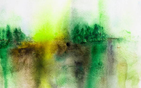 Abstract Colorful Watercolor Painting Landscape Artistic Background — Fotografia de Stock