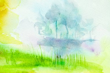 suluboya hassas renkli manzara. Soyut suluboya manzara arkaplanı