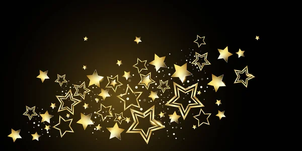 明るい輝く黄金の星の背景イラストのお祝いパーティー — ストック写真