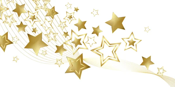 Hell Leuchtende Goldene Sterne Hintergrund Illustration Feier Party — Stockfoto