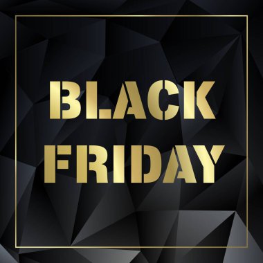 Kara Cuma illüstrasyonu siyah arkaplan pankartıyla