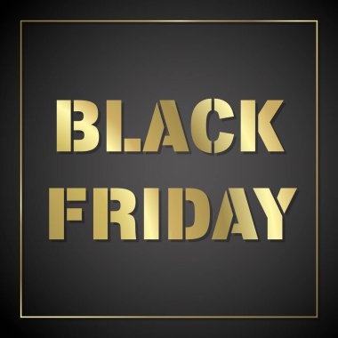 Kara Cuma illüstrasyonu siyah arkaplan pankartıyla