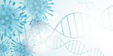DNA sembollü Covid 19 illüstrasyon pankartı 