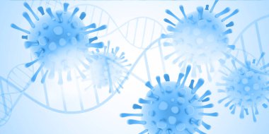DNA sembollü Covid 19 illüstrasyon pankartı 