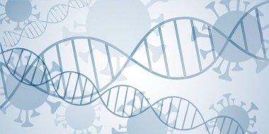 Covid 19 DNA illüstrasyon sancak geometrik tasarımı