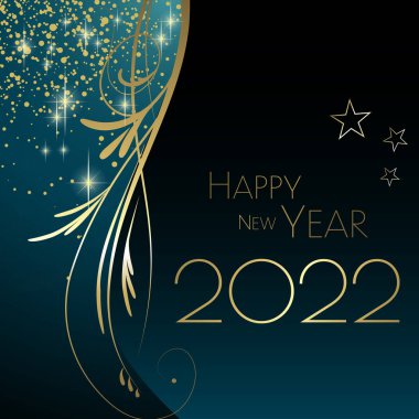 Mutlu yıllar 2022 Büyük tebrik kartı illüstrasyonları