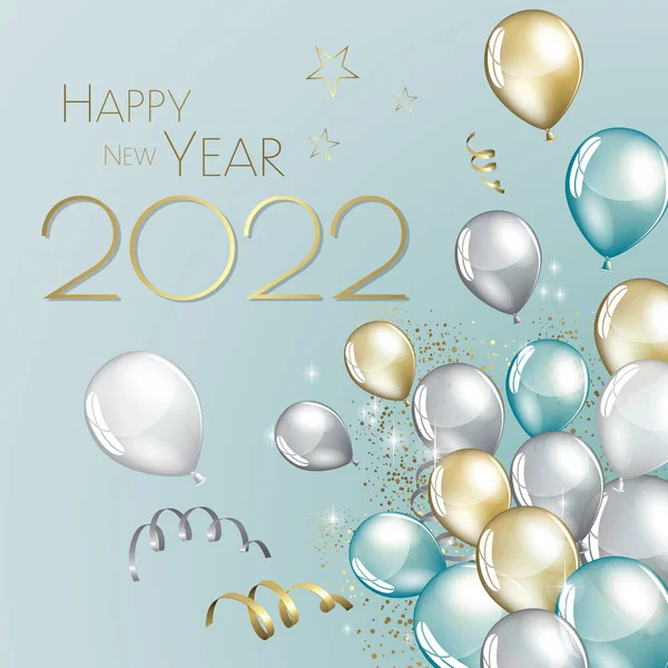 Happy New Year 2022 Ilustrare Carte Salut Mare — Fotografie, imagine de stoc