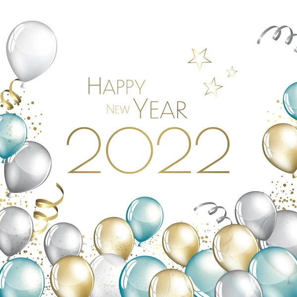 Happy New Year 2022 Ilustrare Carte Salut Mare — Fotografie, imagine de stoc