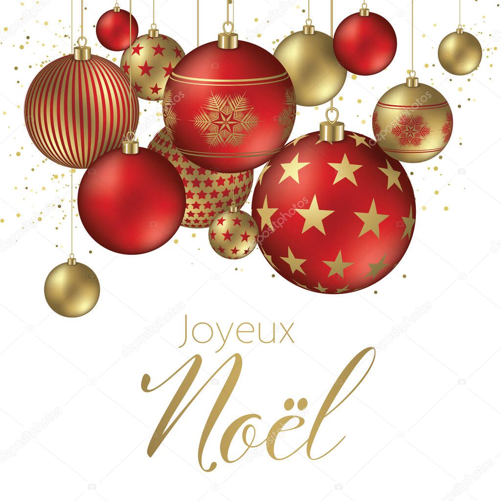 French Merry christmas shining snowflakes illustration background