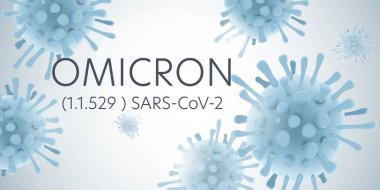 Covid 19 omikron varyasyon illüstrasyon pankartı
