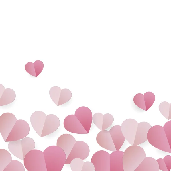 Pink Sweet Paper Hearts Illustration Large Background — Stock Photo, Image