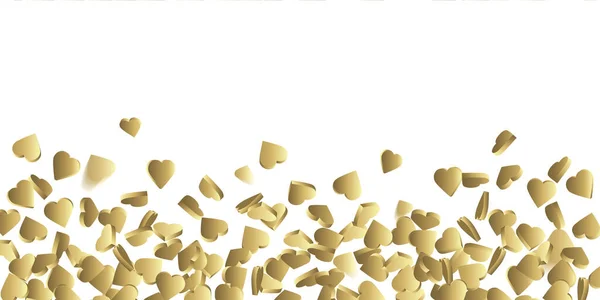 Weiß Und Gold Liebe Herzen Illustration — Stockfoto