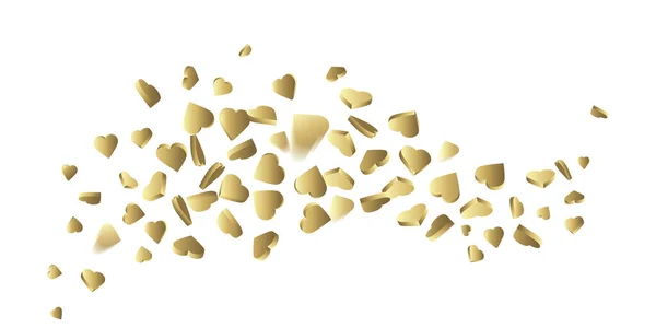 Branco Ouro Amor Corações Ilustração — Fotografia de Stock