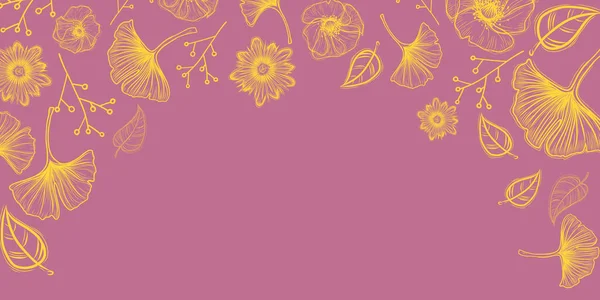 Seamless Floral Pattern Outline Illustration Background — Stock Photo, Image