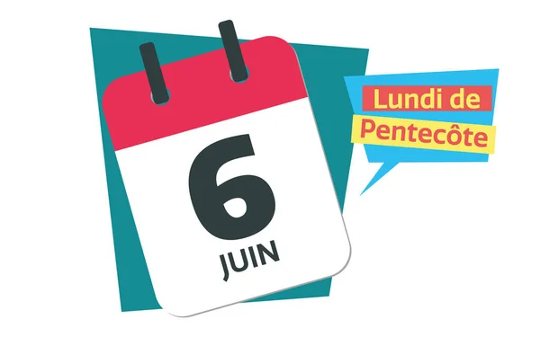 Frans Juni Kalenderdatum Pentecost Maandag — Stockfoto