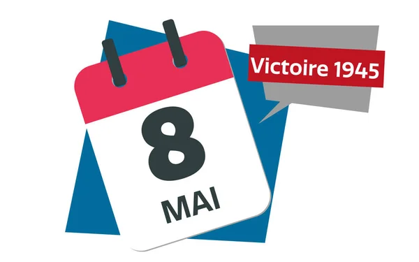 Frans Mei Kalenderdatum Franse Overwinningsdag — Stockfoto