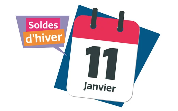 Frans Januari Kalenderdatum Franse Winterverkoop — Stockfoto