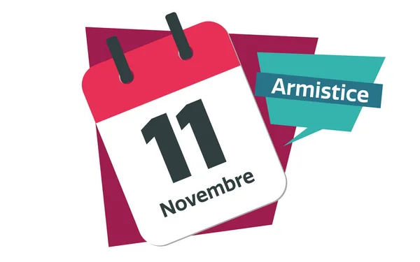 French November Calendar Armistice Day — Stock Photo, Image