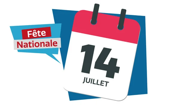 Frans Juli Kalenderdatum Bastille Dag — Stockfoto