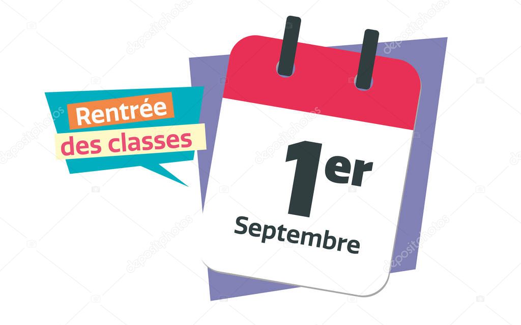 french 1 september calendar back to school day