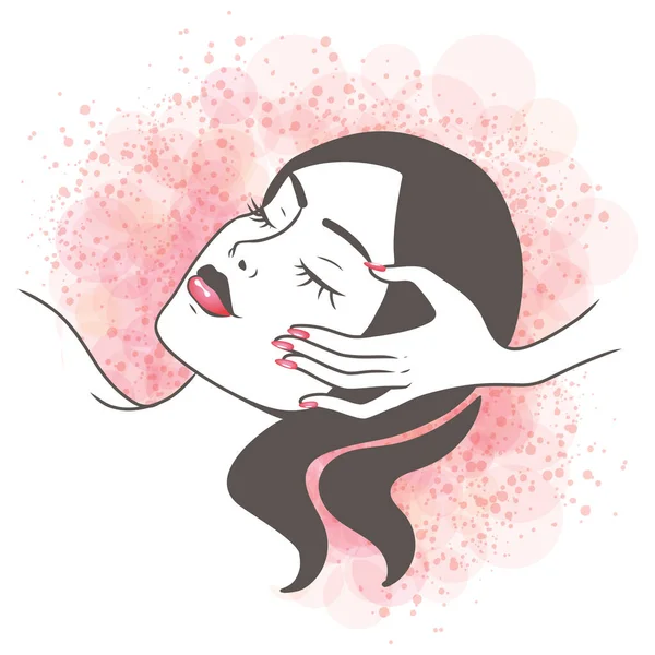 Vrouw Met Een Gezicht Massage Illustratie — Stockfoto