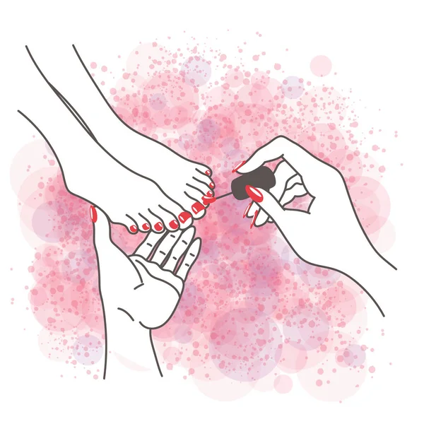Frau Füße Pflege Illustration Pediküre Massage — Stockfoto