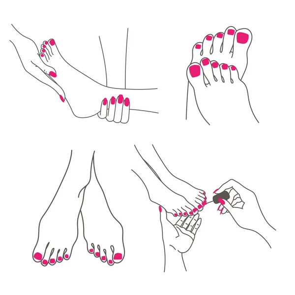 Kobieta Nogi Opieki Ilustracja Pedicure Masaż — Zdjęcie stockowe