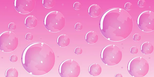 Rózsaszín Átlátszó Buborékok Illusztráció Nagy Háttér — Stock Fotó
