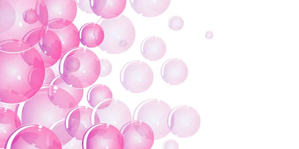 Růžové Transparentní Bubliny Ilustrace Velké Pozadí — Stock fotografie