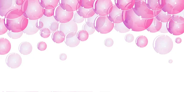 Růžové Transparentní Bubliny Ilustrace Velké Pozadí — Stock fotografie